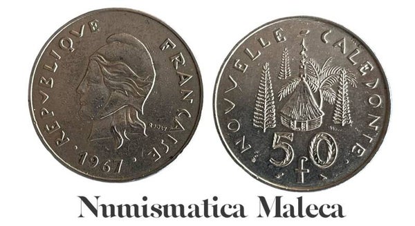 Nueva Caledonia 50 Francs 1967 Km7  Xf