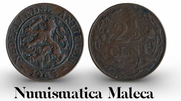 Antillas Holandesa 2 1/2 Cents 1965, Km5 Circ