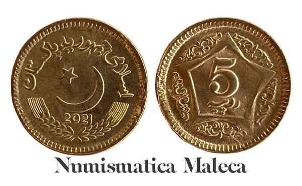 Pakistan 5 Rupes 2021, Km75 Unc