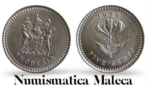 Rhodesia 5 Cents 1975, Km13 Unc