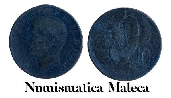 Italia 10 Centesimos 1927, Km60 Vf
