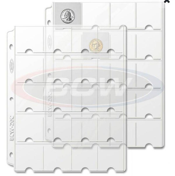 Hoja para Monedas 20 Espacios vinil recistente.