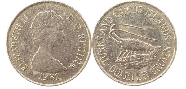 Turcos & Caicos 25 Crown 1981 (caribe)