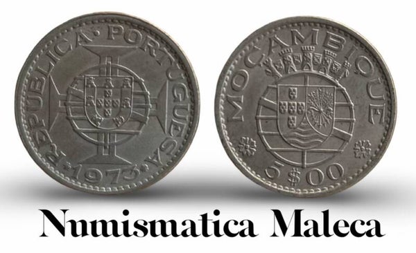Mocambique 5 Escudos 1973, Km86 Fina