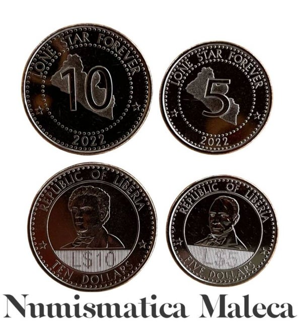 Liberia Set 2 Monedas Unc