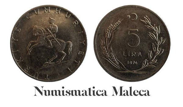 turkia 5 Liras 1974, Km905 XF