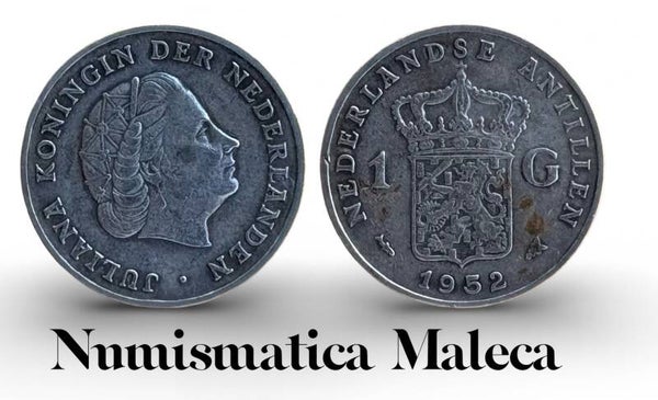 Antillas Holandesa 1 Gulden 1952, Km2 Plata