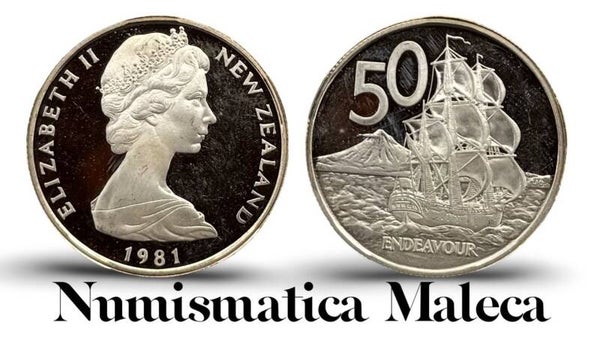 Nueva Zelanda 50 Cents 1981, Km37 Proof Aunc