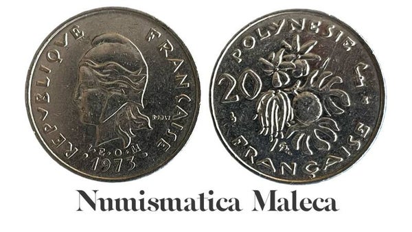 Polinesia Francesa 20 Francs 1973, Km6 Xf