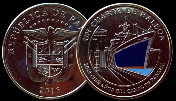 PANAMA 25 CENTESIMOS 2016, (1914 CIEN AÑOS DEL CANAL PANAMA ) UNC