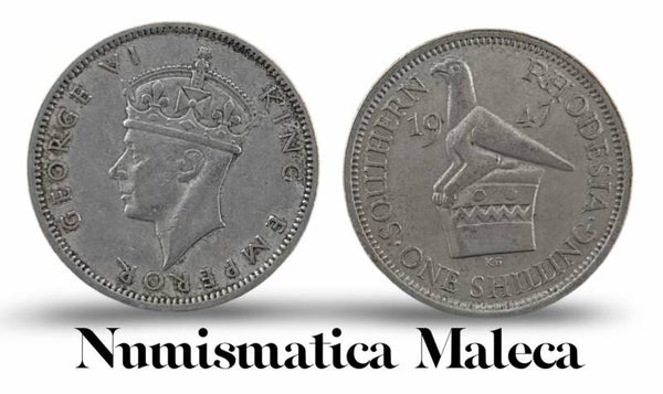 Rhodesia Del Sur 1 Shilling 1947, Km18b Fina