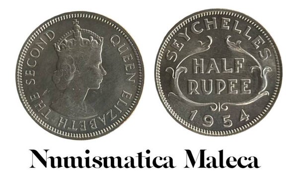 Seychlles 1/2 Rupees 1954 Km12 Unc