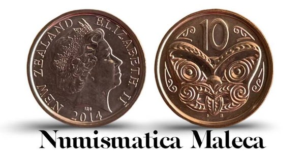 Nueva Zelanda 10 Cents 2014, Km117a Unc