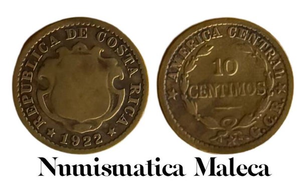 Costa Rica 5 Centimos 1922, Km152 VF