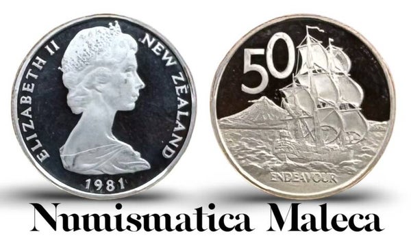 Nuva Zelanda 50 Cents 1981, Km37 Proof Aunc