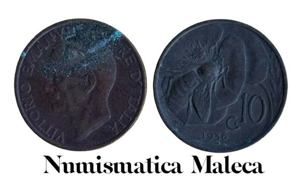 Italia 10 Centesimos 1936 km60 VF