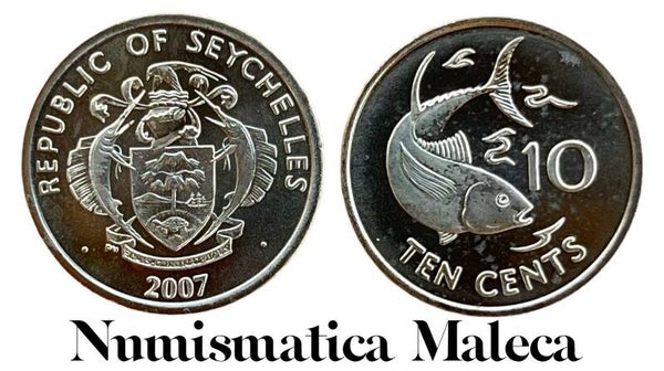 Seychelles 10 Cents 2007, Km48a Unc