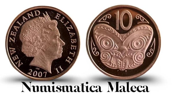 Nueva Zelanda 10 Cents 2007, Km117a Proof Unc