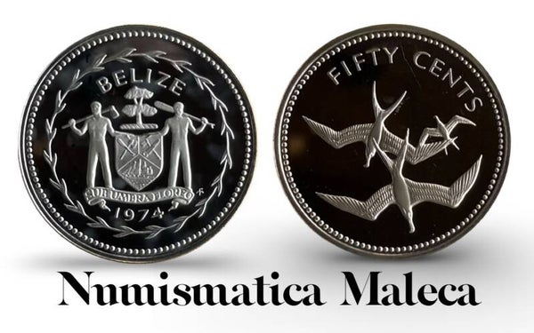Belize 50 Cents 1974, Km42 Proof Unc