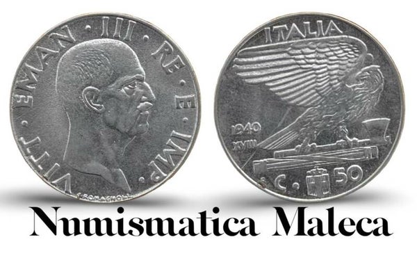 Italia 50 Centesimos 1940, Km76b Au
