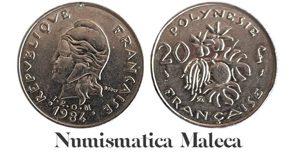 Polinesia Francesa 20 Francs 1984, Km6 Xf