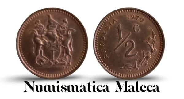 Rhodesia 1/2 Cents 1970, Km9 XF