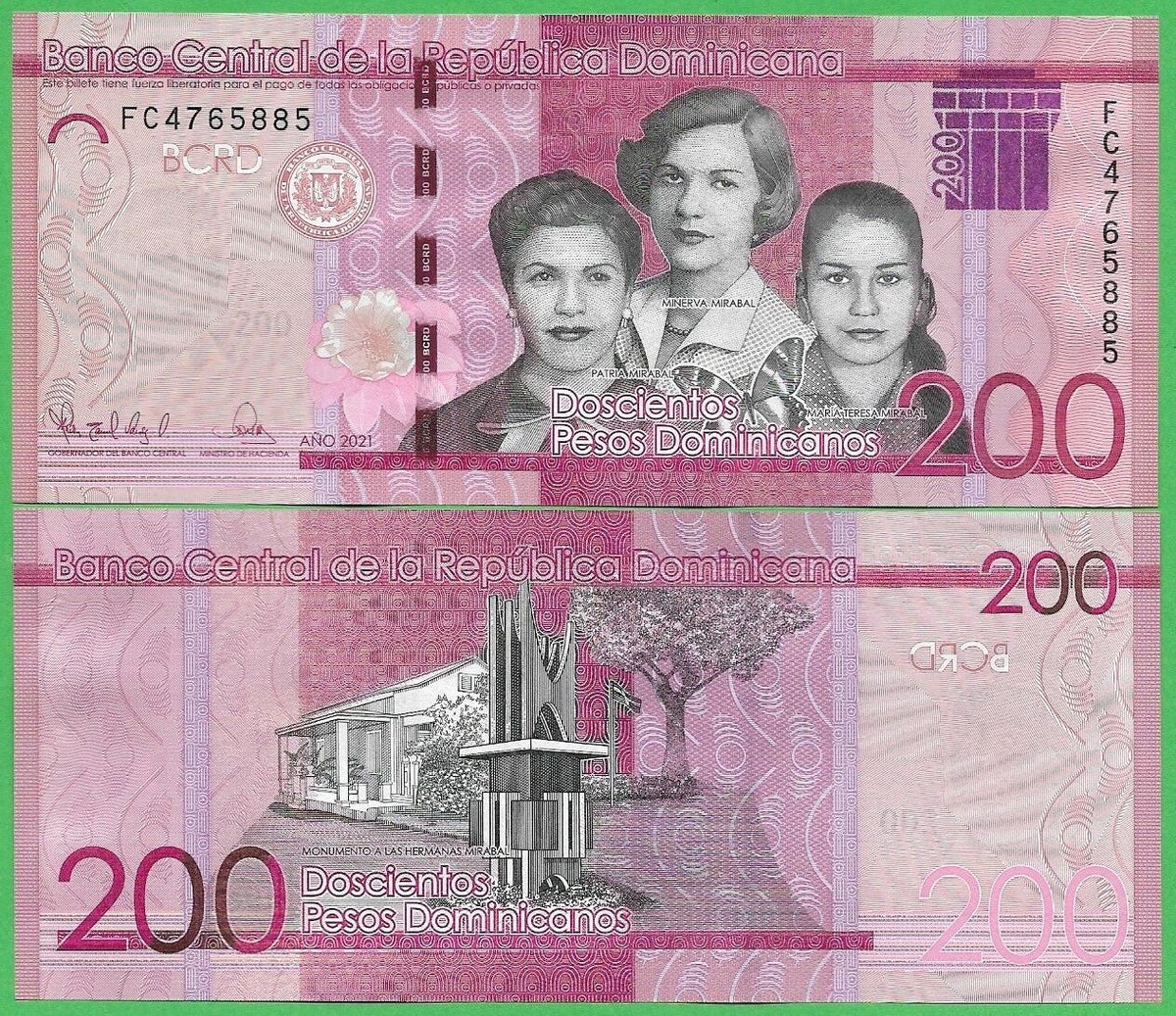 Republica Dominicana 200 Pesos 2021 P-new Unc | Numismatica maleca
