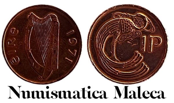 Irlanda 1 Penny  1971, Km20 Au
