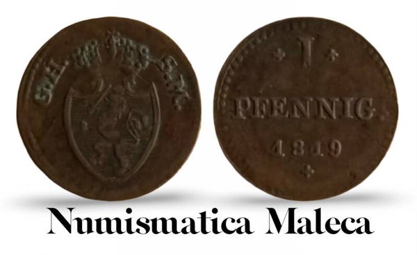 Hesse-Darmstadt 1 Pfennig 1819 Km280 Fina