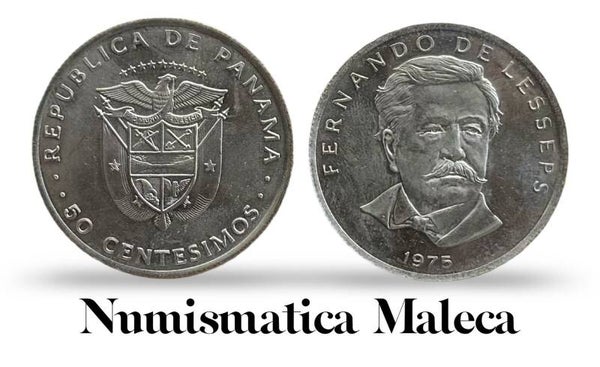 Panama 50 Centesimos 1975 Km38.1 Unc