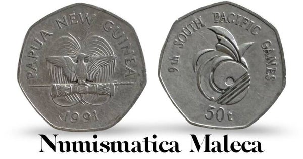 Papua Nueva Guinea 50 Toea 1991, Km31a Fina