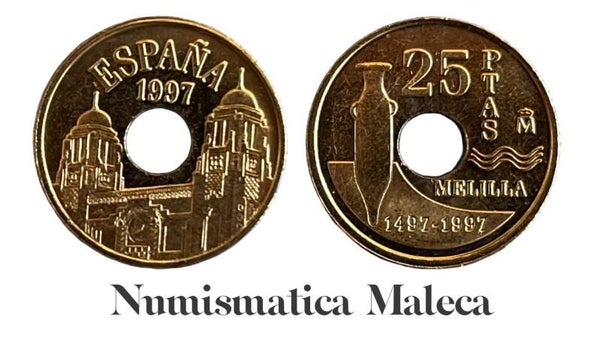 España 25 PEsetas 1997, Km983 Unc