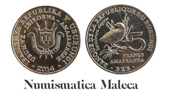 Burundi 5 Francs 2014, Km26 Unc