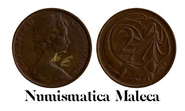 Australia 2 Cents 1966, Km63 VF