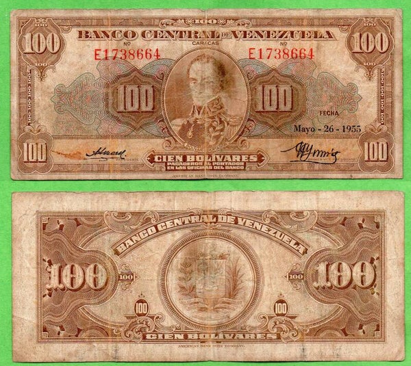 Venezuela 100 Bolivares 1955, P-34 XF