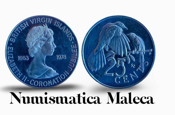 Islas Virgenes Britanicas 25 Cents 1978 km77 plata