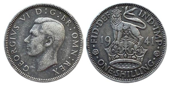 Inglaterra 1 shilling 1941 Plata (europa)