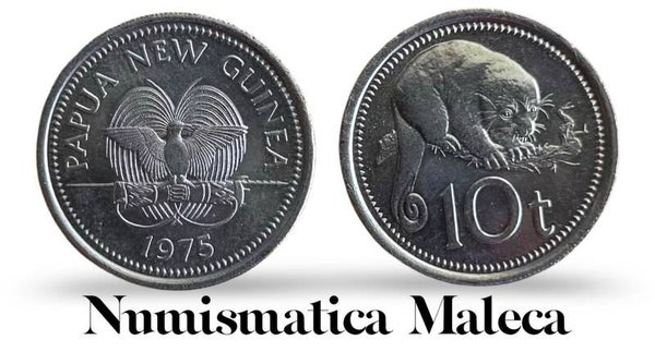 Papuan Nueva Guinea 10 Toea 1975, Km4 Au