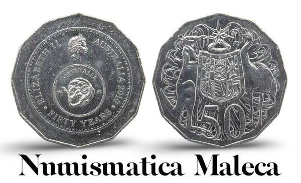 Australia 50 Cents 2016, Kmnew XF