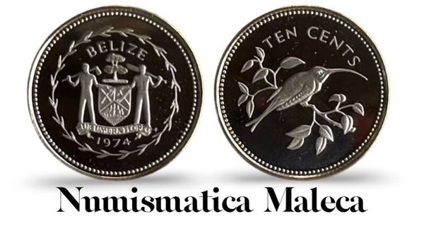 Belize 10 Cents 1974, Km40 Proof Unc