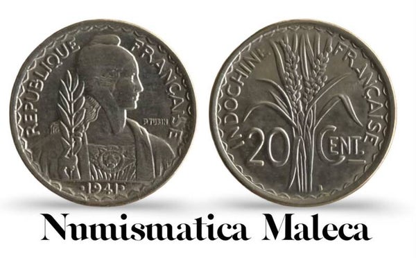 Indo-china Francesa 20 Cents 1941, Km23a Fina