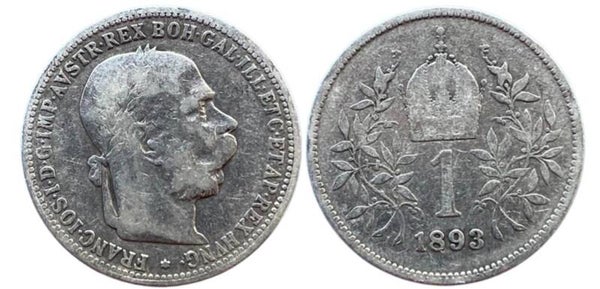 Austria 1 Corona 1893 plata (EUROPA)