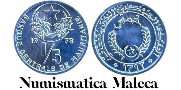 Mauritania 1/5 Ouguiya 1973 Km1 Unc
