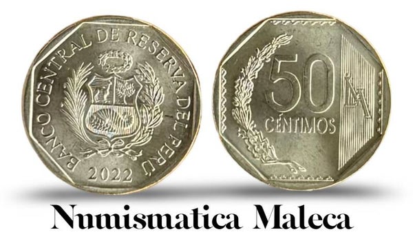 Peru 50 Centimos 2022, Km307.4 Unc