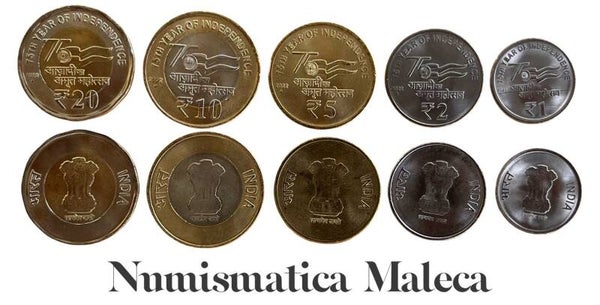 India Set 5 Monedas Unc