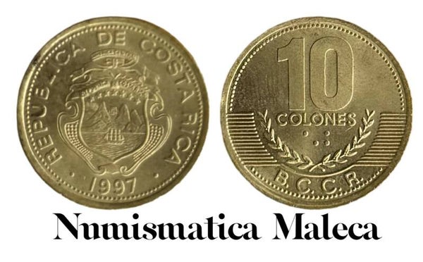 Costa Rica 10 Colones 1997, Km228a Aunc
