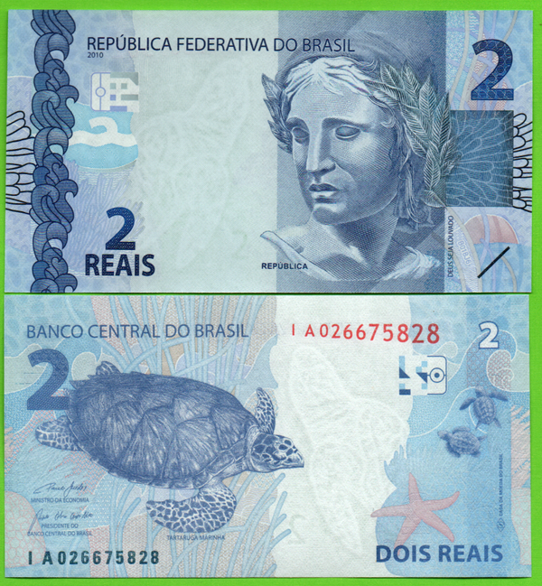 Brazil 2 Reais 2010, P-252g Unc