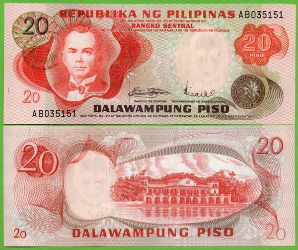 Filipinas 20 Piso 1970, P-150a Unc