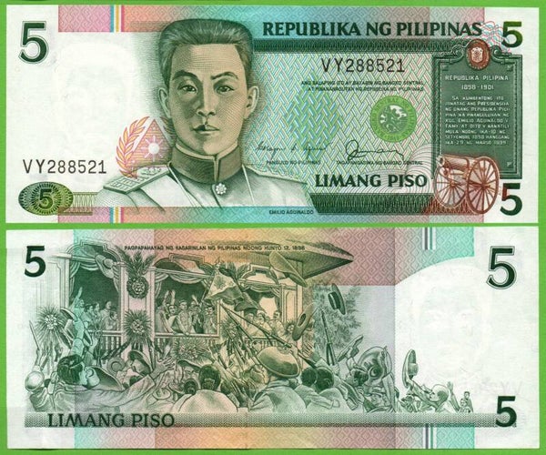 Filipinas 5 Piso 1985, P-168c Au