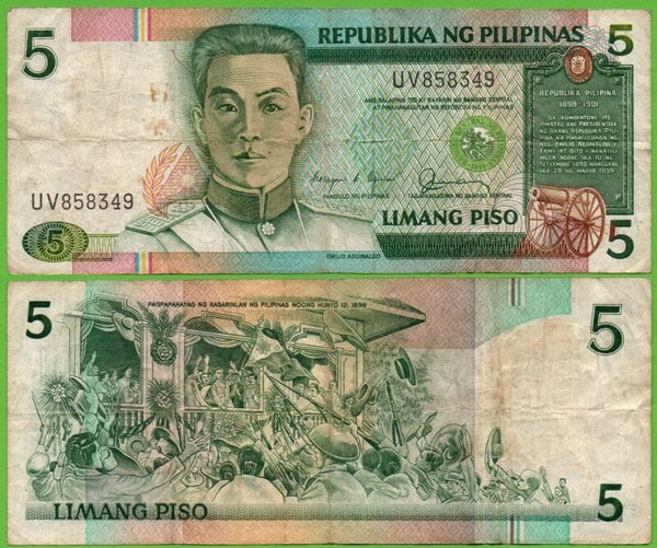 Filipinas 5 Piso 1985, P-168c Circ